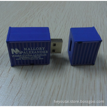 Custom Rubber PVC Crocodile Shipping Container USB Flash Drive